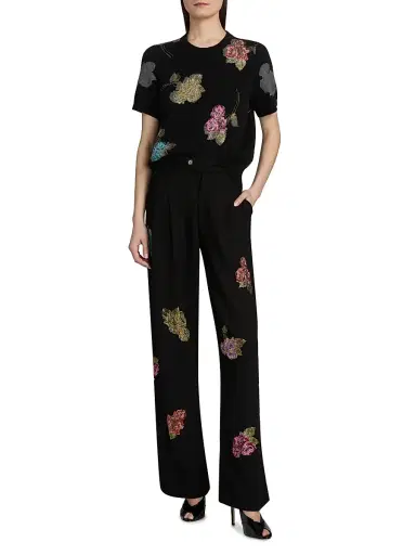 Libertine Women's Primrose Shadows Cashmere Short-Sleeve Sweater - Size Medium | Thumbnail 2