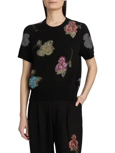 Libertine Women's Primrose Shadows Cashmere Short-Sleeve Sweater - Size Medium | Thumbnail 3