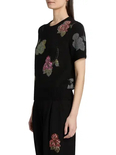 Libertine Women's Primrose Shadows Cashmere Short-Sleeve Sweater - Size Medium | Thumbnail 4