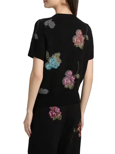 Libertine Women's Primrose Shadows Cashmere Short-Sleeve Sweater - Size Medium | Thumbnail 5