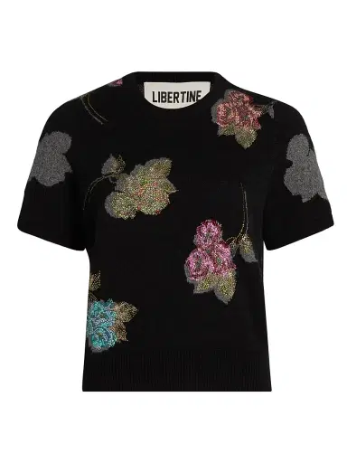 Libertine Women's Primrose Shadows Cashmere Short-Sleeve Sweater - Size Medium | Thumbnail 1