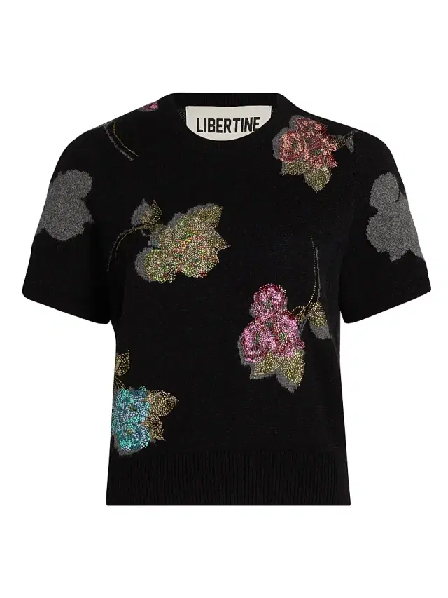 Libertine Women's Primrose Shadows Cashmere Short-Sleeve Sweater