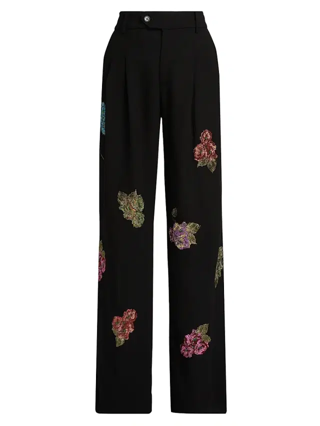 Women's Primrose Wool Baggy Trousers - Black