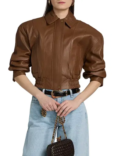 Ronny Kobo Women's Samson Leather Crop Jacket | Thumbnail 3 Ronny Kobo Women's Samson Leather Crop Jacket | Thumbnail 3