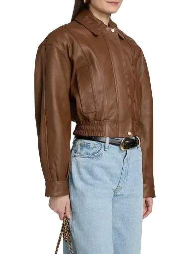 Ronny Kobo Women's Samson Leather Crop Jacket | Thumbnail 4 Ronny Kobo Women's Samson Leather Crop Jacket | Thumbnail 4