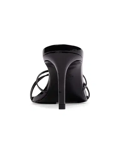 Black Suede Studio Women's Jaya 70MM Mule Sandals - Black Patent Leather - Size 12 | Thumbnail 4