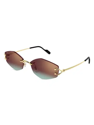 Cartier Women's C Décor 56MM 24K-Gold-Plated Geometric Sunglasses - Gold Blue | Thumbnail 1 Cartier Women's C Décor 56MM 24K-Gold-Plated Geometric Sunglasses - Gold Blue | Thumbnail 1