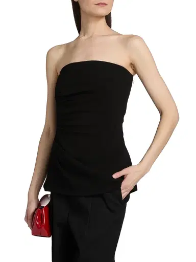 Proenza Schouler Women's Damea Double Crepe Strapless Top - Black - Size 12 | Thumbnail 4