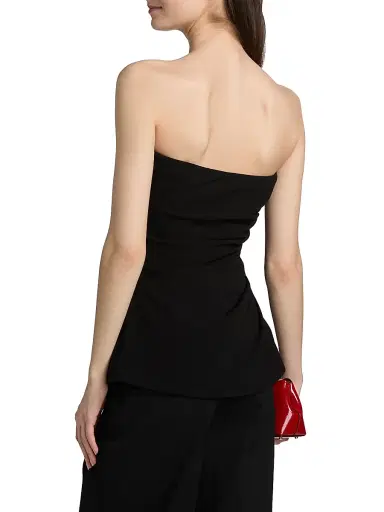 Proenza Schouler Women's Damea Double Crepe Strapless Top - Black - Size 12 | Thumbnail 5