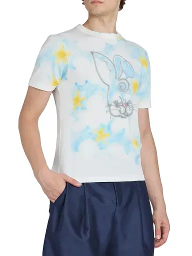 KENZO Men's Cartoon Cotton Crewneck T-Shirt - Off White - Size XXL | Thumbnail 4 KENZO Men's Cartoon Cotton Crewneck T-Shirt - Off White - Size XXL | Thumbnail 4