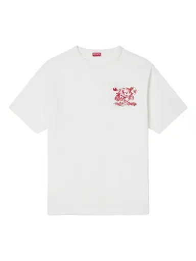 KENZO Men's Gots Cartoon Cotton Crewneck T-Shirt - Off White - Size XXL | Thumbnail 1 KENZO Men's Gots Cartoon Cotton Crewneck T-Shirt - Off White - Size XXL | Thumbnail 1