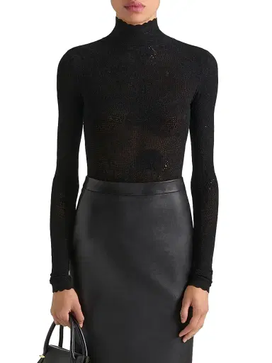 Givenchy Women's Bodysuit in Floral Lace - Black | Thumbnail 2