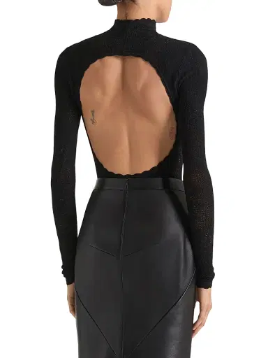 Givenchy Women's Bodysuit in Floral Lace - Black | Thumbnail 3