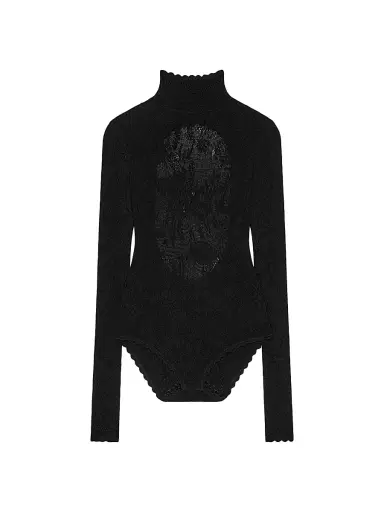 Givenchy Women's Bodysuit in Floral Lace - Black | Thumbnail 1