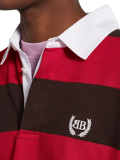 Balenciaga Men's Long-Sleeve Polo Shirt - Dark Brown - Size Large | Thumbnail 6 Balenciaga Men's Long-Sleeve Polo Shirt - Dark Brown - Size Large | Thumbnail 6