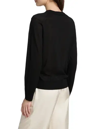 Loulou de Saison Women's Ditto Fine Crewneck Sweater - Black - Size XS | Thumbnail 5 Loulou de Saison Women's Ditto Fine Crewneck Sweater - Black - Size XS | Thumbnail 5