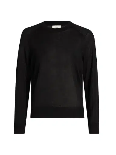 Loulou de Saison Women's Ditto Fine Crewneck Sweater - Black - Size XS | Thumbnail 1 Loulou de Saison Women's Ditto Fine Crewneck Sweater - Black - Size XS | Thumbnail 1