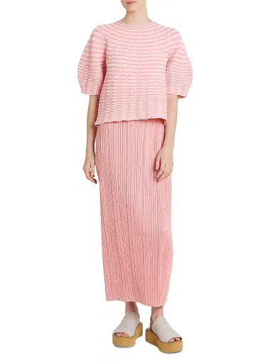 Pleats Please Issey Miyake Women's Colorful Mushroom Knit Blouse | Thumbnail 2