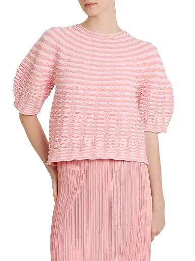 Pleats Please Issey Miyake Women's Colorful Mushroom Knit Blouse | Thumbnail 3