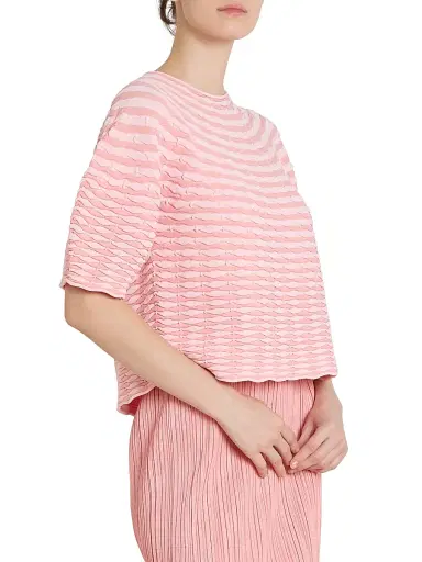 Pleats Please Issey Miyake Women's Colorful Mushroom Knit Blouse | Thumbnail 4