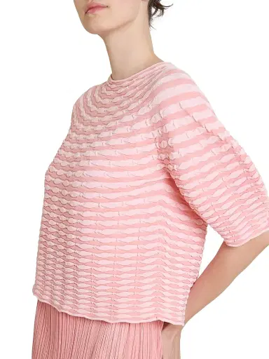 Pleats Please Issey Miyake Women's Colorful Mushroom Knit Blouse | Thumbnail 6