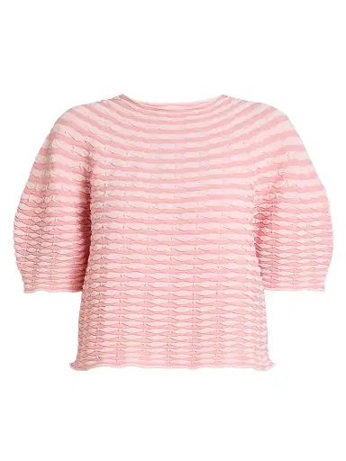 Pleats Please Issey Miyake Women's Colorful Mushroom Knit Blouse | Thumbnail 1