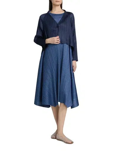Pleats Please Issey Miyake Women's City Frame Plissé Jacket | Thumbnail 2 Pleats Please Issey Miyake Women's City Frame Plissé Jacket | Thumbnail 2