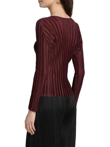 Pleats Please Issey Miyake Women's January Rib-Knit Top - Bordeaux | Thumbnail 5 Pleats Please Issey Miyake Women's January Rib-Knit Top - Bordeaux | Thumbnail 5