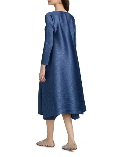 Pleats Please Issey Miyake Women's City Frame A-Line Midi-Dress - Blue Gray - Size Large | Thumbnail 5 Pleats Please Issey Miyake Women's City Frame A-Line Midi-Dress - Blue Gray - Size Large | Thumbnail 5
