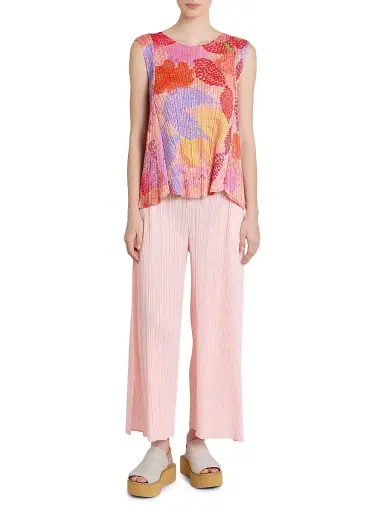 Pleats Please Issey Miyake Women's Foggy Forest Plissé Top - Pink - Size Large | Thumbnail 2
