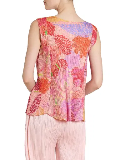 Pleats Please Issey Miyake Women's Foggy Forest Plissé Top - Pink - Size Large | Thumbnail 5