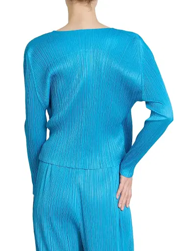 Pleats Please Issey Miyake Women's Facade Plissé Wrap Jacket - Saxe Blue - Size Large | Thumbnail 5 Pleats Please Issey Miyake Women's Facade Plissé Wrap Jacket - Saxe Blue - Size Large | Thumbnail 5