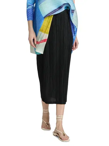 Pleats Please Issey Miyake Women's Thicker Bottoms Midi-Skirt - Black - Size Large | Thumbnail 3
