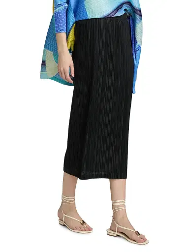 Pleats Please Issey Miyake Women's Thicker Bottoms Midi-Skirt - Black - Size Large | Thumbnail 4