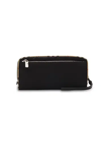 Burberry Men's Check-Trim Travel Pouch - Black | Thumbnail 3