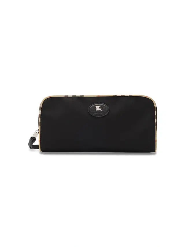 Burberry Men's Check-Trim Travel Pouch - Black