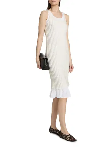 Toteme Women's Mohair Knit Tank Midi-Dress - Off White | Thumbnail 4