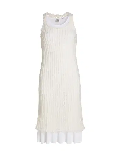 Toteme Women's Mohair Knit Tank Midi-Dress - Off White | Thumbnail 1
