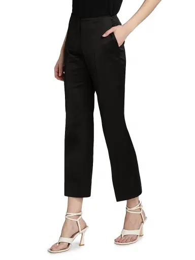 TOTEME Women's Kick Flare Raw-Edge Trousers | Thumbnail 4