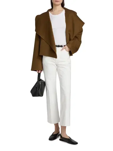 Toteme Women's Kick-Flare Straight-Leg Jeans - Off White | Thumbnail 2