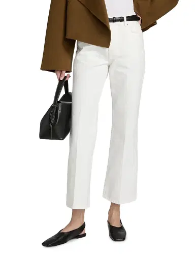 Toteme Women's Kick-Flare Straight-Leg Jeans - Off White | Thumbnail 3