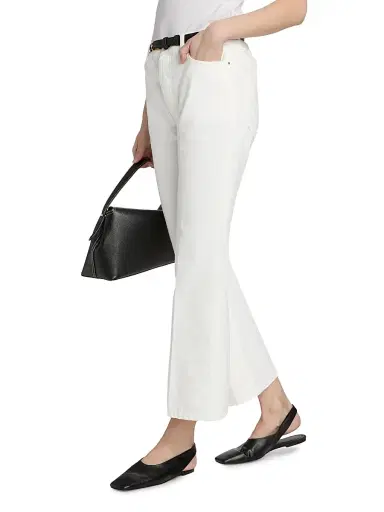 Toteme Women's Kick-Flare Straight-Leg Jeans - Off White | Thumbnail 4