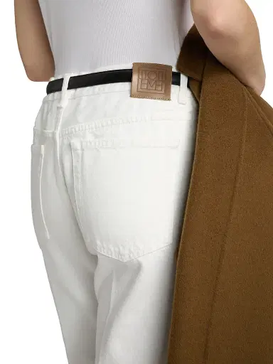 Toteme Women's Kick-Flare Straight-Leg Jeans - Off White | Thumbnail 6