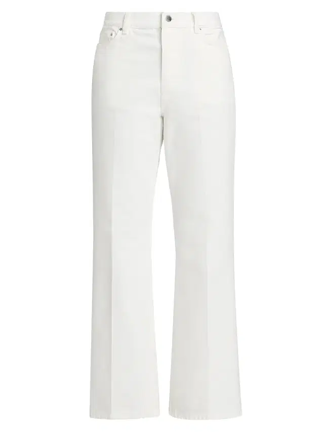 Toteme Women's Kick-Flare Straight-Leg Jeans - Off White