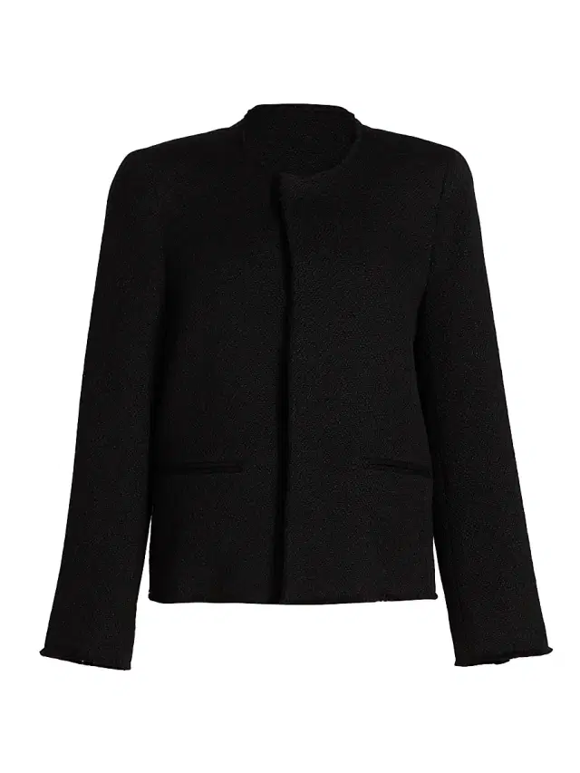 Toteme Women's Open-Front Bouclé Blazer - Black