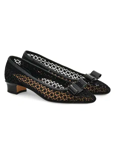 Ferragamo Women's Vara 2.0 Lace Pumps - Nero Biscotto - Size 11.5 | Thumbnail 2 Ferragamo Women's Vara 2.0 Lace Pumps - Nero Biscotto - Size 11.5 | Thumbnail 2