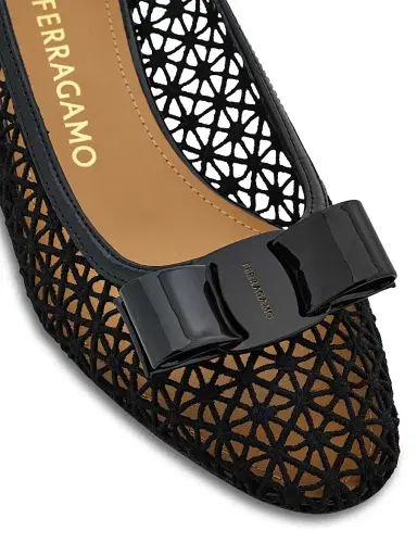 Ferragamo Women's Vara 2.0 Lace Pumps - Nero Biscotto - Size 11.5 | Thumbnail 4 Ferragamo Women's Vara 2.0 Lace Pumps - Nero Biscotto - Size 11.5 | Thumbnail 4