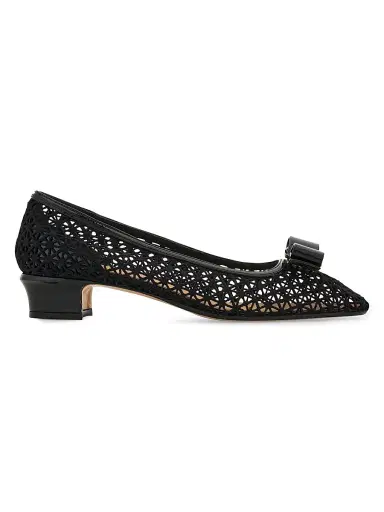 Ferragamo Women's Vara 2.0 Lace Pumps - Nero Biscotto - Size 11.5 | Thumbnail 1 Ferragamo Women's Vara 2.0 Lace Pumps - Nero Biscotto - Size 11.5 | Thumbnail 1