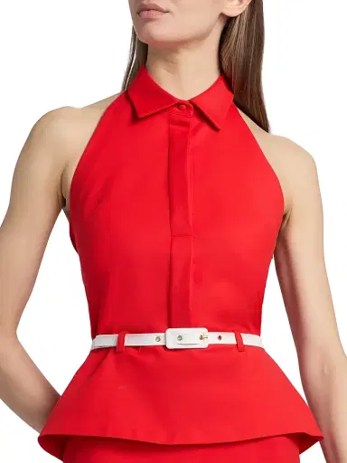 Chiara Boni La Petite Robe Women's Marty Belted Halterneck Top | Thumbnail 6