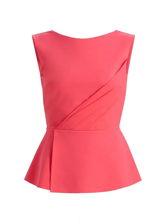 Chiara Boni La Petite Robe Women's Oliwia Sje Ruched Stretch-Jersey Peplum Top - Corallo